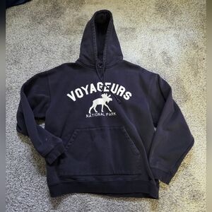 Vintage Voyageurs National Park Navy Hoodie Mens Medium